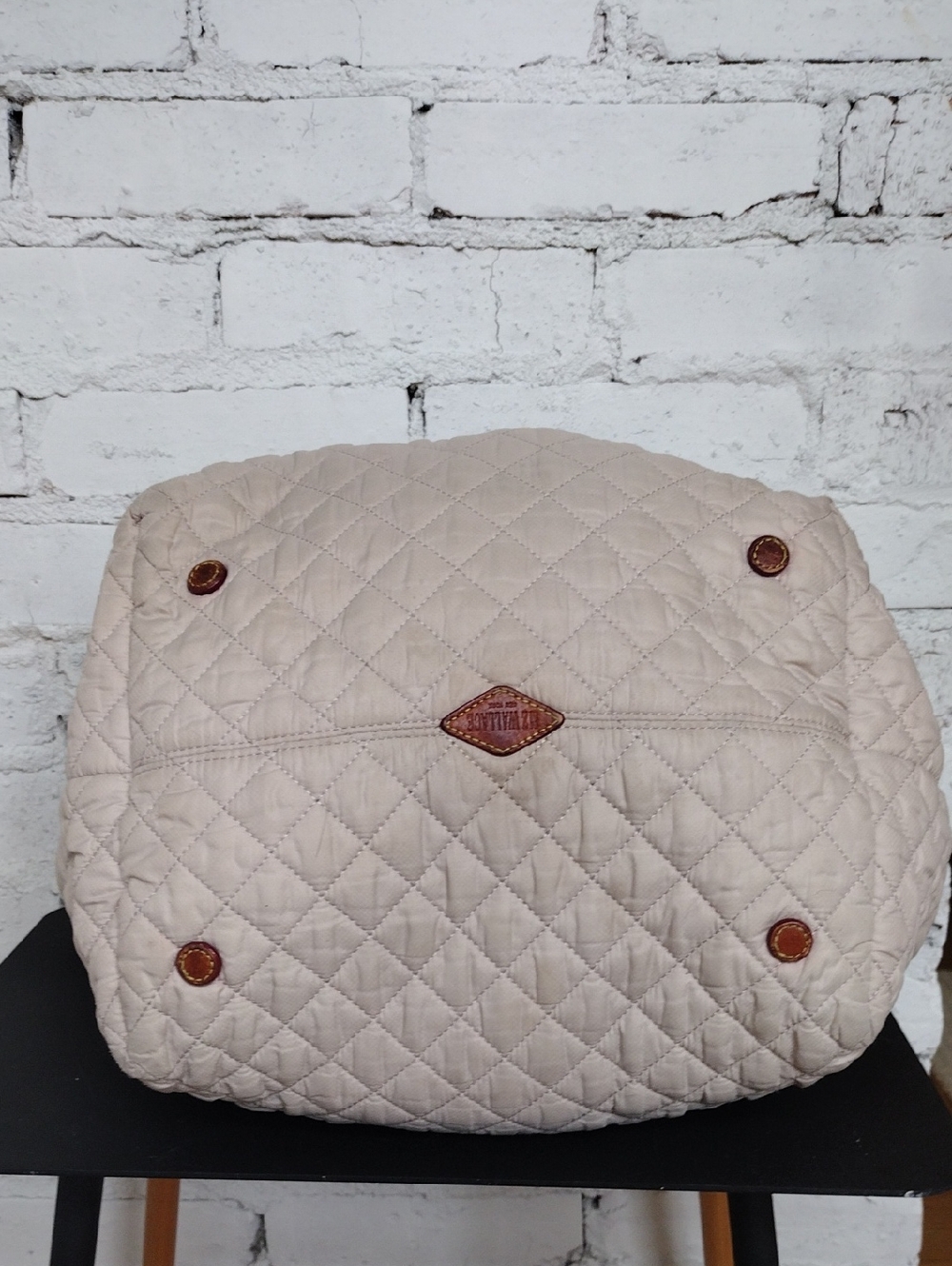 MZ Wallace Quilted Beige Tote Bag with Top Handle - Picture 4 of 8